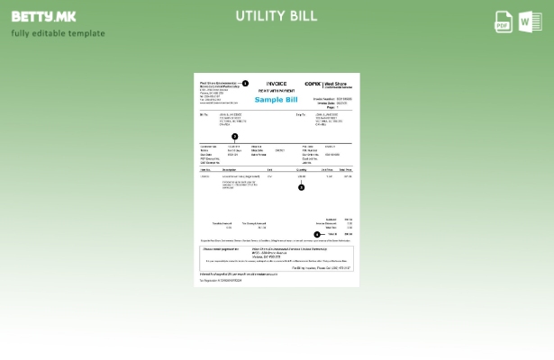 Модерен стил УСА West Shore шаблон за комунални сметки